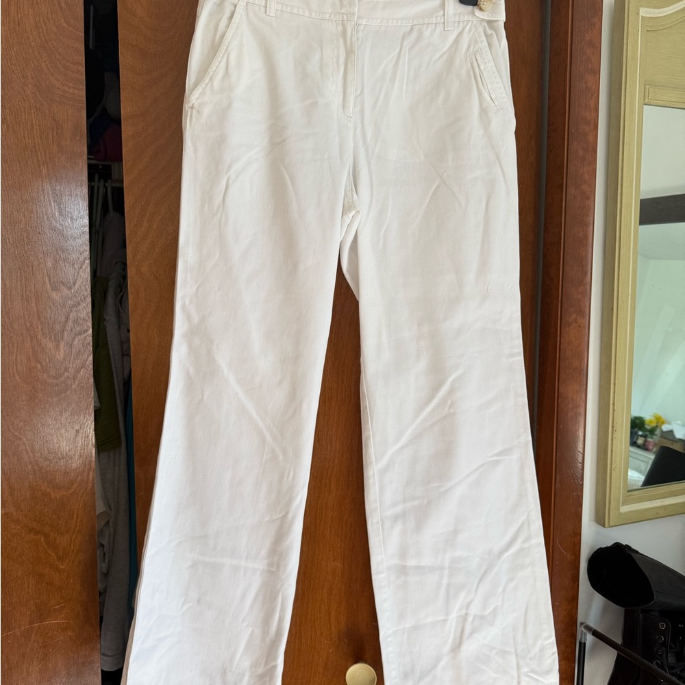 LOFT Ivory Wide Leg Trousers